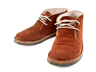 Image showing a pair of brown suede shoes