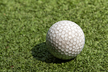 Image showing old scratched dirty golf ball