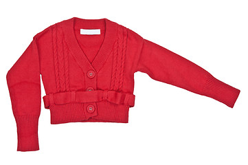 Image showing red sweater with a belt