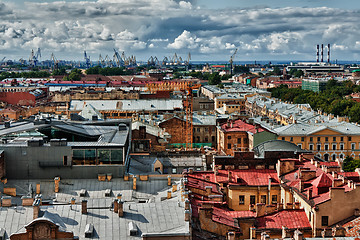 Image showing Cityscape view over the rooftops