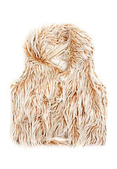 Image showing beige fur vest women