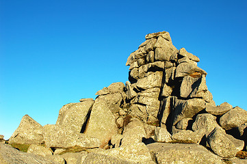 Image showing Huge rocks against blue sky