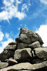 Image showing Huge rocks against blue sky