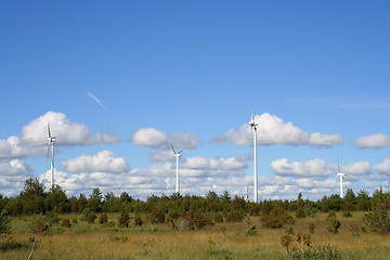 Image showing Modern windmills
