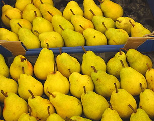 Image showing Pear display, étalage de poires