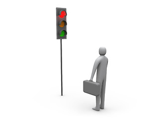 Image showing Traffic Light - Business Activity Stopped.