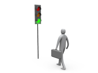 Image showing Traffic Light - Business Activity Started