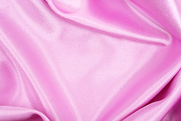 Image showing Smooth elegant pink silk as background 