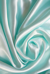 Image showing Smooth elegant blue silk 