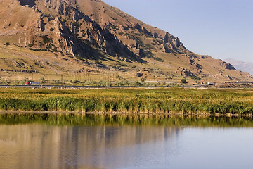 Image showing Pond by the Mountain