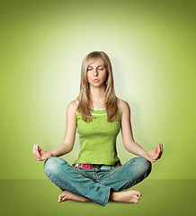 Image showing woman meditation in lotus pose