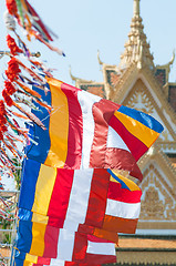 Image showing Buddhist flags in Cambodia