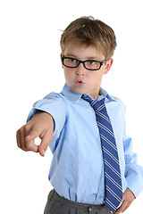 Image showing Assertiive child pointing his finger