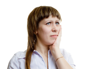 Image showing young woman with a toothache