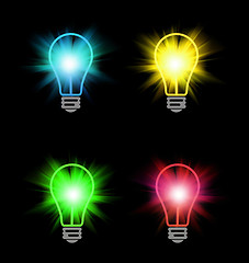 Image showing different color bulbs