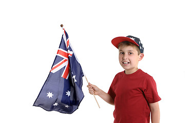 Image showing Child holding a flag