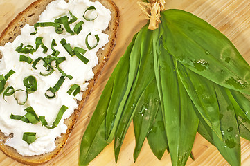 Image showing bread with wild garlic and gourd