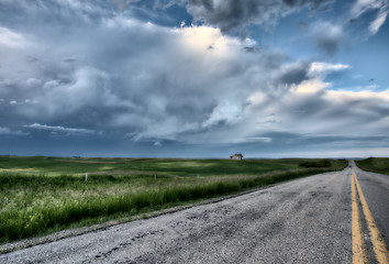 Image showing Prairie Road and School House