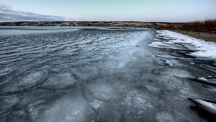 Image showing Ice forming on Lake