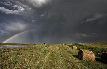 Image showing Prairie Road Storm Clouds