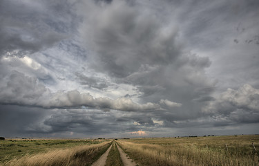 Image showing Prairie Road Storm Clouds