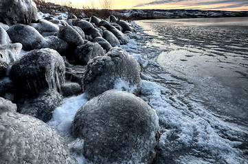 Image showing Ice forming on Lake