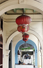 Image showing Lanterns in an archway