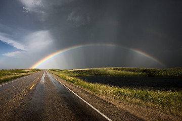 Image showing Prairie Road Storm Clouds