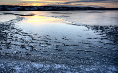 Image showing Ice forming on Lake