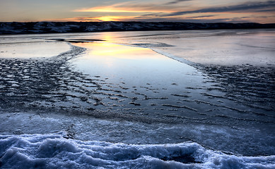 Image showing Ice forming on Lake