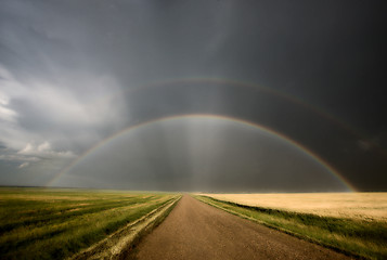 Image showing Prairie Road Storm Clouds