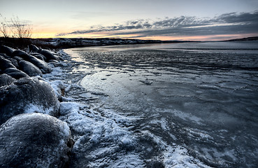 Image showing Ice forming on Lake