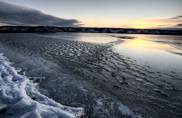 Image showing Ice forming on Lake