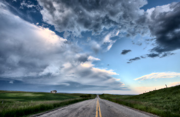 Image showing Prairie Road and School House