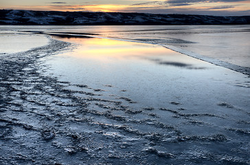 Image showing Ice forming on Lake