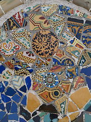Image showing Gaudi Mosaic Tiles - Barcelona, Spain