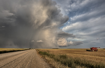 Image showing Prairie Road Storm Clouds