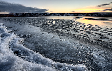 Image showing Ice forming on Lake