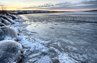 Image showing Ice forming on Lake