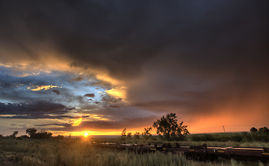 Image showing Prairie Sunset Saskatchewan Canada