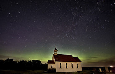 Image showing Night Church Northern Lights