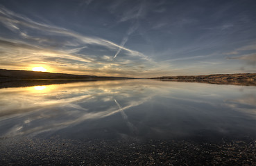 Image showing Sunset Saskatchewan Lake Canada