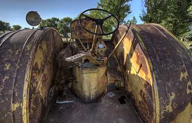 Image showing Old Vintage Farm tractor