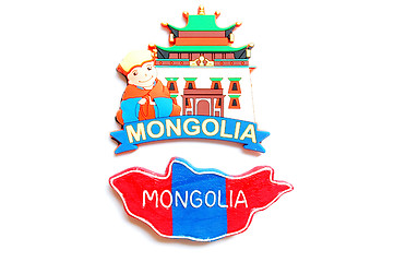 Image showing Map and logo of Mongolia 