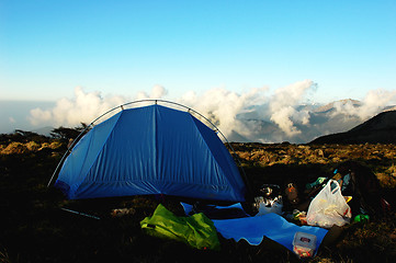 Image showing Camping on the top of the mountains