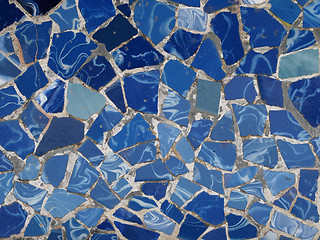 Image showing Gaudi Mosaic Tiles - Barcelona, Spain