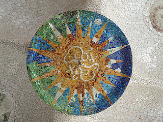 Image showing Gaudi Mosaic Tiles - Barcelona, Spain