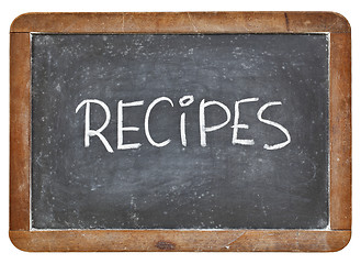 Image showing recipes word on blackboard