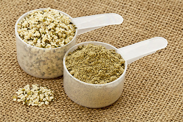 Image showing hemp protein powder and seeds