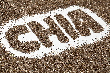 Image showing chia seeds word and background
